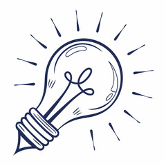 Hand Drawn Light Bulb Idea Concept Innovation Inspiration Symbol Design
