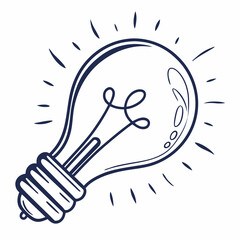 Hand Drawn Light Bulb Illustration Symbolizing Idea Concept And Creativity