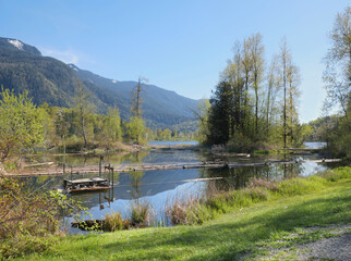Cheam Lake Wetlands Regional Park during a spring season in Rosedale, Fraser Valley, British Columbia, Canada
