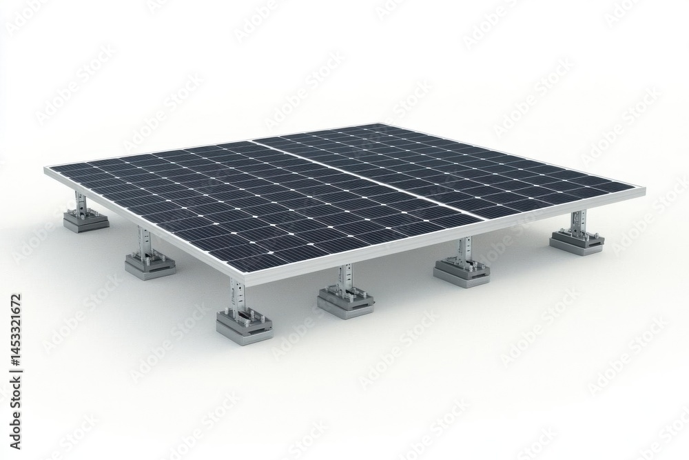Poster solar panel array generates power with eco friendly system technology today