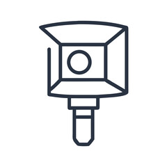 Studio Lighting Equipment Lamp Icon With Simple Line Art Design