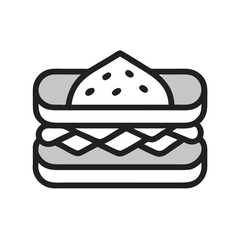 Simple Sandwich Icon Illustration Minimalist Style Food And Beverage Concept Design