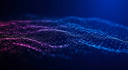 Abstract Network Data Visualization Purple Blue Gradient Futuristic Technology Background