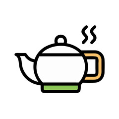 Minimalistic Vector Illustration Of A Tea Pot Isolated On Black