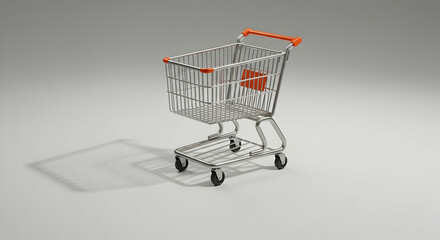 Shopping cart on white background
