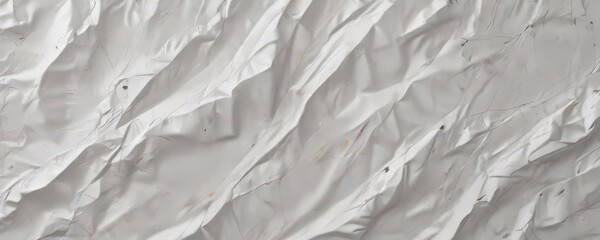 Obraz premium Deep creases and wrinkles texture a crumpled white poster, showing significant wear , worn paper, creased background