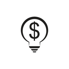 money bulb icon logo design illustration