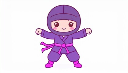 Naklejka premium 黒装束の忍者キャラクター