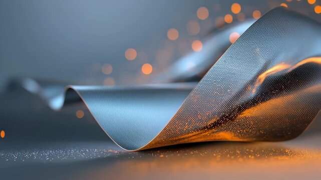 Abstract Metal Ribbon: A sleek, metallic ribbon, expertly sculpted, seemingly floats against a backdrop of softly diffused light, evoking a sense of modern elegance and minimalist design.