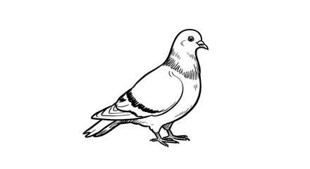 Obraz premium Pigeon Sketch Illustration