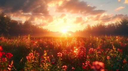 A sunlit meadow in late summer  HD 8K wallpaper Photographic Image
