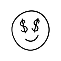 Hand Drawn Doodle Emoji Face. Vector Illustration