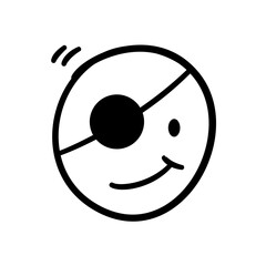 Hand Drawn Doodle Emoji Face. Vector Illustration