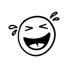 Hand Drawn Doodle Emoji Face. Vector Illustration