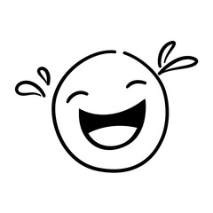 Obraz premium Hand Drawn Doodle Emoji Face. Vector Illustration