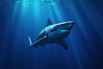 a detailed and realistic illustration of a whale shark swimming in open water