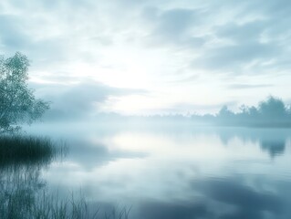 Fototapeta premium Misty lake dawn