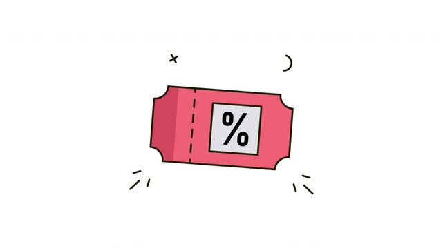 Animation coupon with a percent sign.