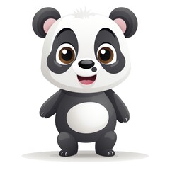 Fototapeta premium Cute Cartoon Panda Character with Friendly Expression, Perfect for Children’s Design and Educational Materials