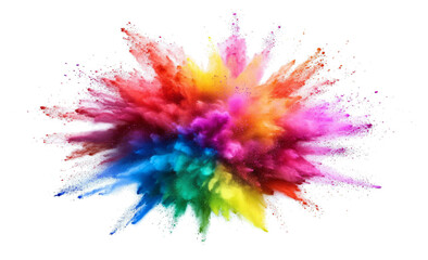 Colorful Powder Exploding in Air with Vivid Rainbow Hues