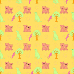 The wallpaper is cute and bright and bright, like a child with a positive mood. It is a wallpaper decorated inside the pillowcase, sheets, and original vector gift wrapping paper.