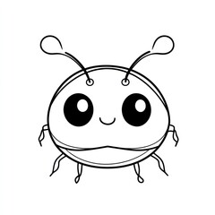 Obraz premium Cute and Friendly Cartoon Insect Character with Big Eyes and Smiling Face for Children's Illustrations and Designs