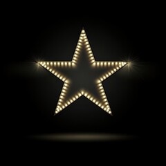 Golden Illuminated Star on Dark Background with Sparkles
