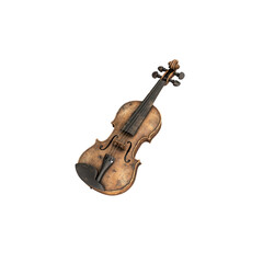 Obraz premium Antique Violin, Weathered Wooden Violin, Aged Musical Instrument