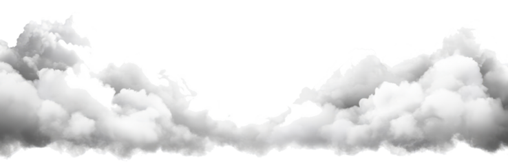 Fluffy Clouds on White Background, Ideal Sky Texture