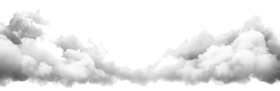 Fluffy Clouds on White Background, Ideal Sky Texture - Powered by Adobe