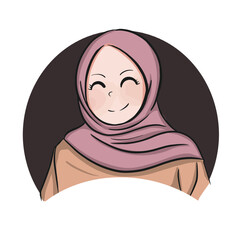 Smiling Woman in Pink and Brown Hijab