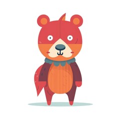 Fototapeta premium Cute and Playful Cartoon Bear Character Illustration for Children's Designs and Branding Needs