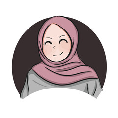 Smiling Woman in Grey Hijab