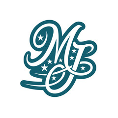mj initial logo design, vector art.