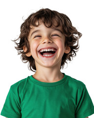 Happy child laughing joyfully in a bright setting