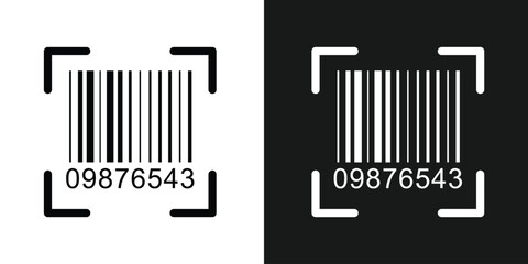Obraz premium Barcode product distribution icon. Vector illustration on isolated transparent background. Business concept barcode pictogram vector in eps 10.