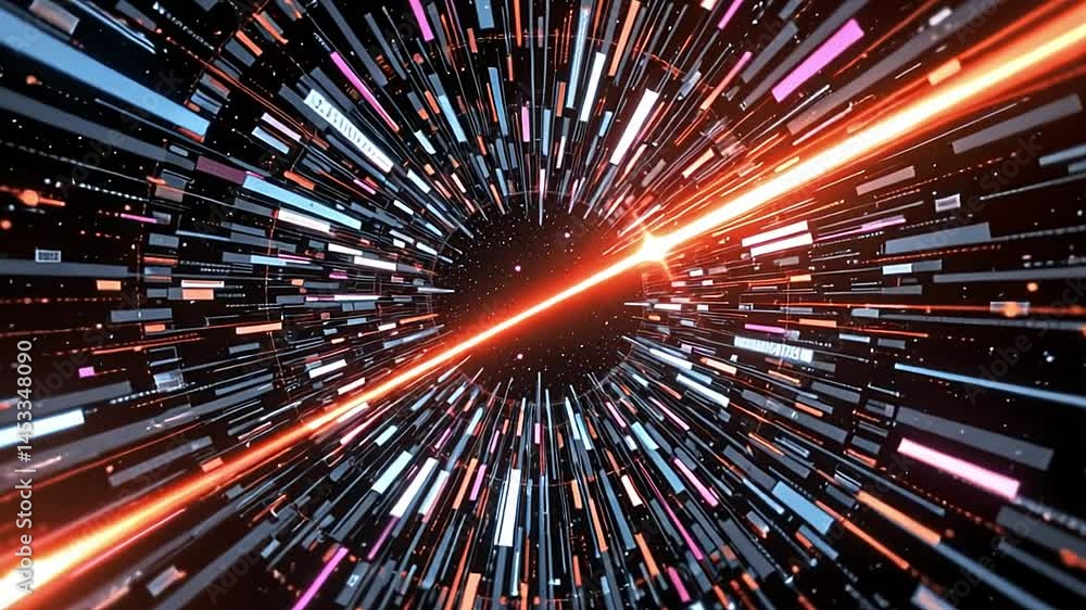 Poster explosive light burst action abstract universe digital art cosmic environment dynamic perspective jo