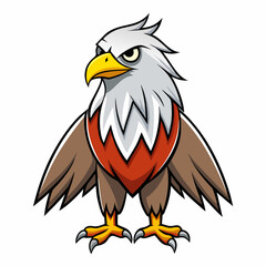 eagle with red ribbon