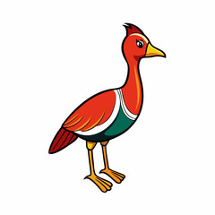 vector illustration of cartoon duck