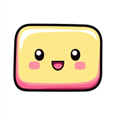 Fototapeta premium Cute Yellow Character with Pink Cheeks