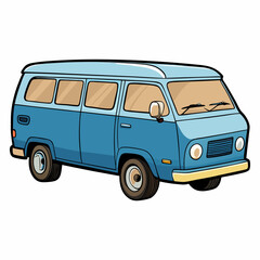 old bus isolated on white