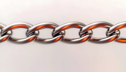 Obraz premium Close-up of a shiny silver chain against a white background