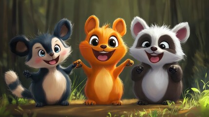 Obraz premium Cute forest animals (3)