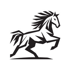 Origami Horse Logo – Minimalist Black and White Geometric Design