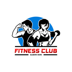 fitness club logo design template