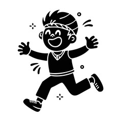 Energetic Boy Running, Full of Joy and Excitement