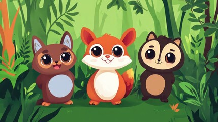 Obraz premium Cute forest animals (28)