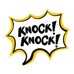 Yellow Knock Knock Speech Bubble