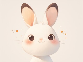Obraz premium Charming, stylized rabbit with long ears and a sweet, smiling expression