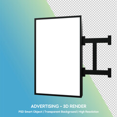 Advertising Display 3D Render with Transparent Background